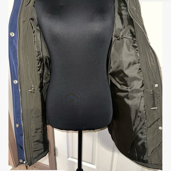 Michael Kors Woman’s Green With Gold Zippers Quilted  Hooded Jacket Size Xl - Picture 9 of 14